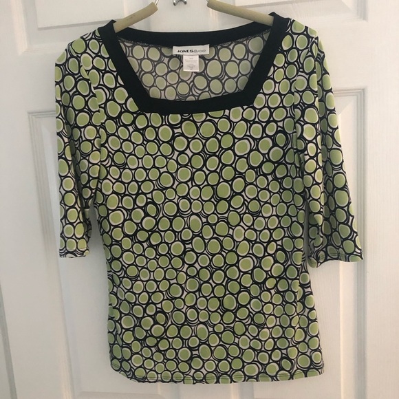 Jones & Co lime green and black top size medium small - Picture 8 of 9